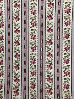 Vintage Marcus Brothers Dainty Floral Striped Fabric 126” x 44” Quilting Cotton